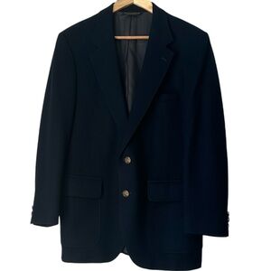Michael J. Daniel‎ 100% Wool Knit Navy Blue suit Blazer,gold color buttons,Soft